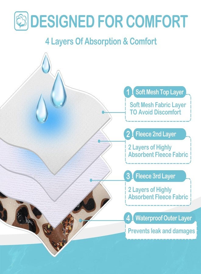 Avont 3 Pack Washable Female Dog Diapers, Premium Reusable Highly Absorbent Doggie Period Panties Durable Dog Diaper Cover -M Leopard Print - Image 3